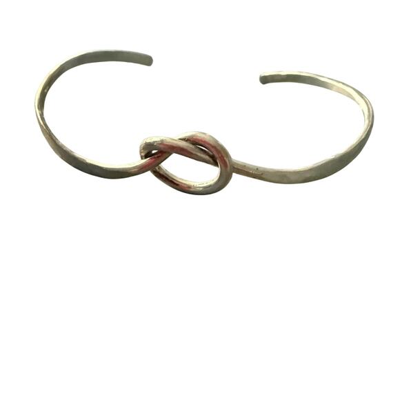 925 Sterling Silver Knot Cuff Bracelet - Picture 2 of 7